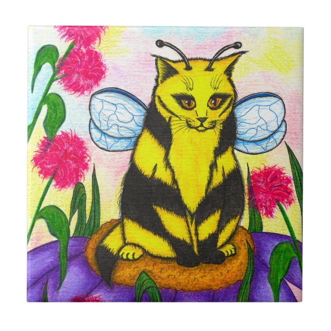 De Cerâmica Bumble o azulejo feericamente da arte da fantasia (Frente)