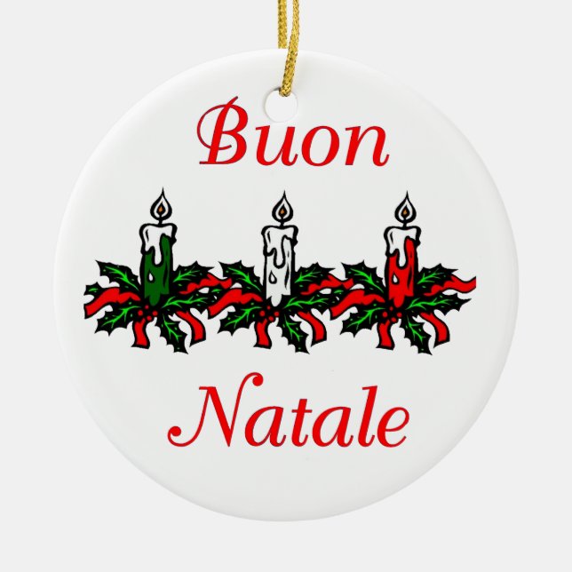 De Cerâmica Buon Natale - ornamento do Feliz Natal (Frente)