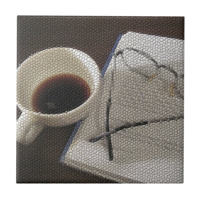 De Cerâmica Café e Livro - azulejo (Frente)
