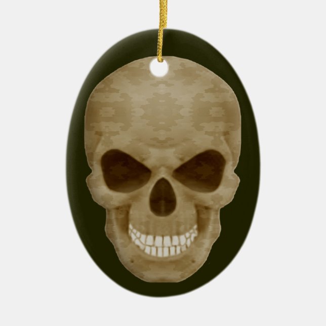 De Cerâmica Camuflagem Ornamento Oval Crânio (Frente)