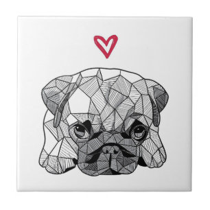 De Cerâmica Cãozinho-bebê geométrico, Azulejo cerâmico