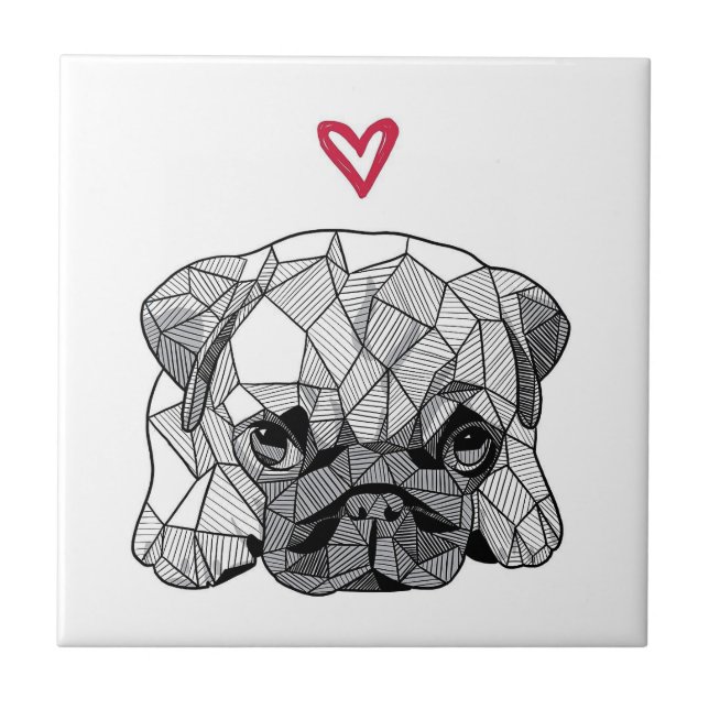 De Cerâmica Cãozinho-bebê geométrico, Azulejo cerâmico (Frente)