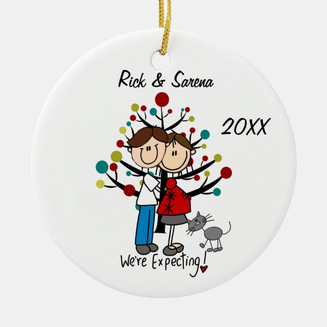 De Cerâmica Casal expectante com o ornamento cinzento do gato (Frente)