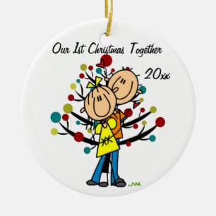 De Cerâmica Casal no ornamento personalizado ø Natal do amor