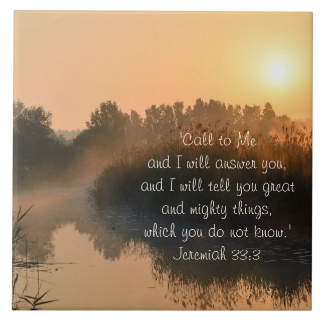 De Cerâmica Chame-me, Bíblia Verse Jeremiah 33:3 Azulejo cerâm (Frente)