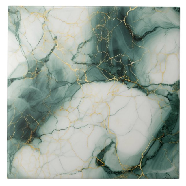 De Cerâmica Chic Jade & Ivory - Azulejo Marbled (Frente)