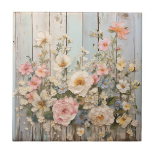De Cerâmica Chique Flores Azulejo