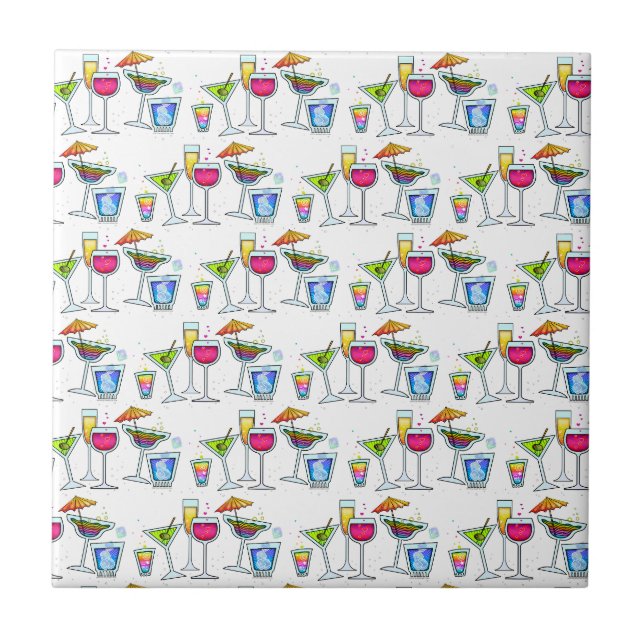 DE CERÂMICA  COCKTAIL ACIMA DO AZULEJO DOS VIDROS - PORTA COPOS (Frente)