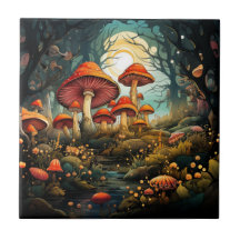 Cogumelos Cachorros, azulejo cerâmico