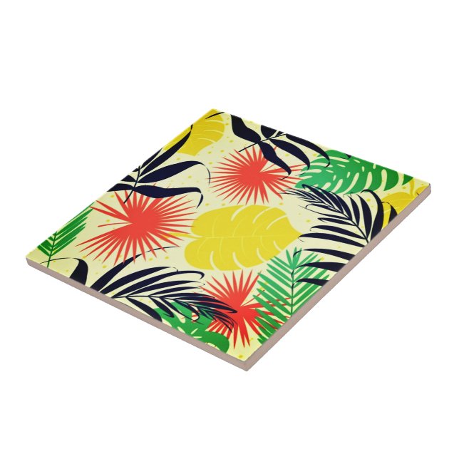 De Cerâmica Colorida Exótica Deixa Azulejo cerâmico - Tropical (Lateral)