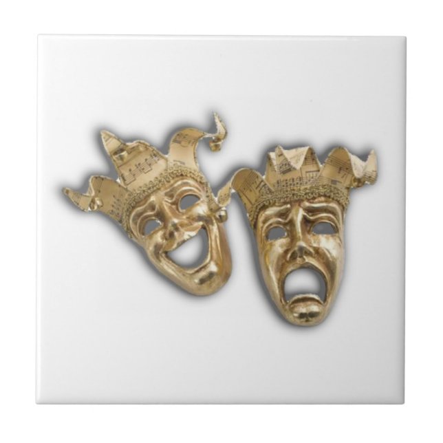 De Cerâmica Comédia e Tragédia Máscaras L Azulejo (Frente)
