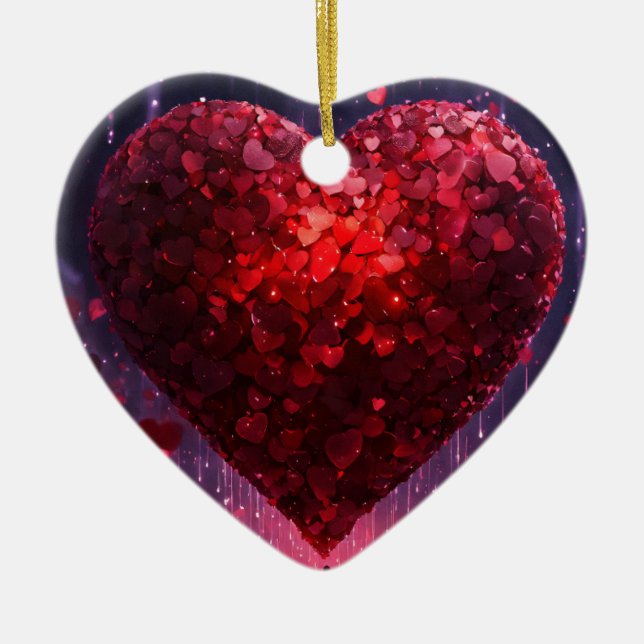 De Cerâmica Corações e amor Ornamento (Frente)