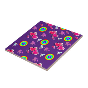 De Cerâmica Corações Rosa Púrpura, Azulejo cerâmico