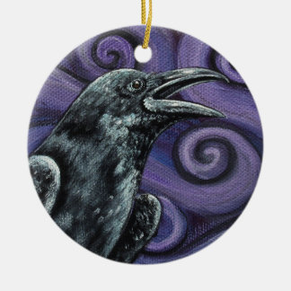 De Cerâmica Corvo e ornamento dos redemoinhos do roxo
