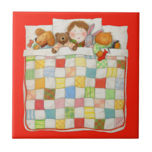 De Cerâmica COZY QUILT 4.25x4.25 Azulejo cerâmico - Vermelho