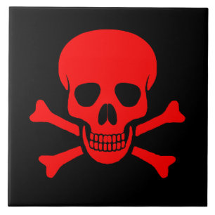 De Cerâmica Crânio & azulejo vermelhos dos Crossbones