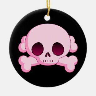 De Cerâmica Crânio do KRW e ornamento cor-de-rosa dos