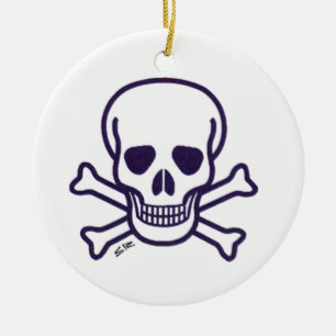 De Cerâmica Crânio n Ossos redondos ornamento cerâmico