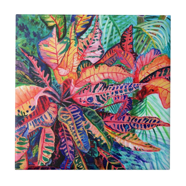 De Cerâmica Croton Colorido Deixa Azulejo cerâmico (Frente)