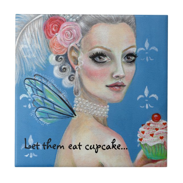 De Cerâmica Cupcake Marie Antonieta Azulejo Queen (Frente)