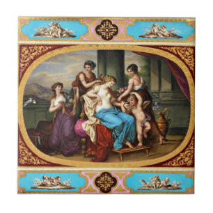 De Cerâmica Cupido e donzelas reais do azulejo do design do