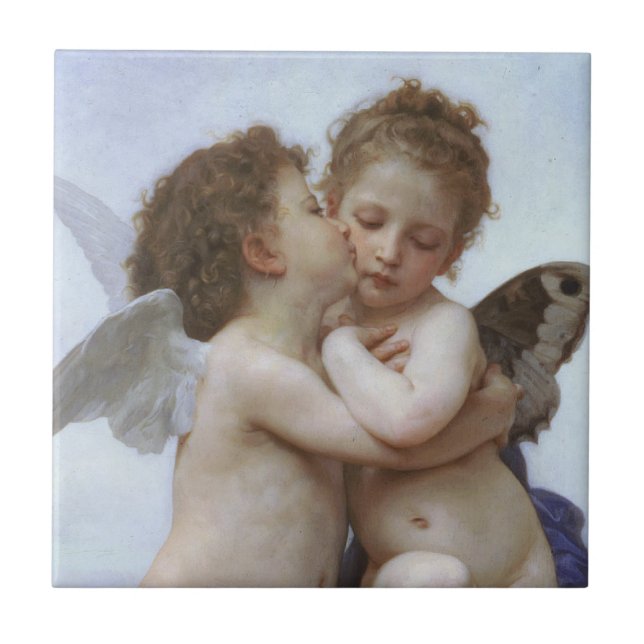 De Cerâmica Cupido e Psyche como Azulejo cerâmico para bebês (Frente)