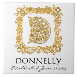 De Cerâmica "D" Apelido Casamento Aniversário Azulejo do Monog