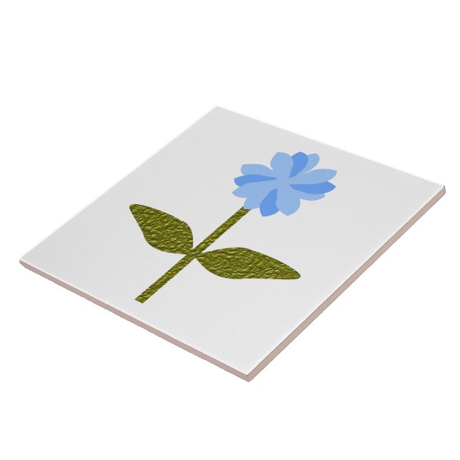De Cerâmica Daisy Flower Bonito Azulejo Azul (Lateral)