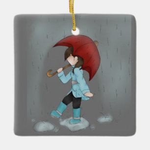 De Cerâmica Dançar no Ornamento da Chuva