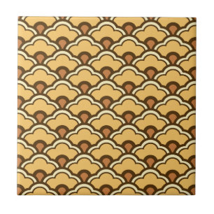 De Cerâmica Deco Chinês Escalços, Mostarda Dourada e Azulejo