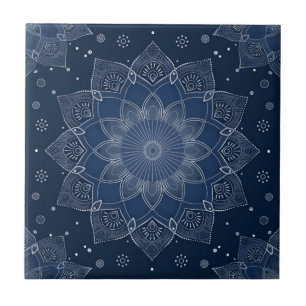 De Cerâmica Decoração do índio Azulejo Azul Mandala Português
