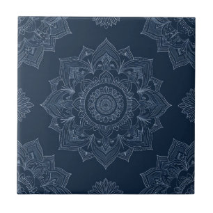 De Cerâmica Decoração do índio Azulejo Azul Mandala Português