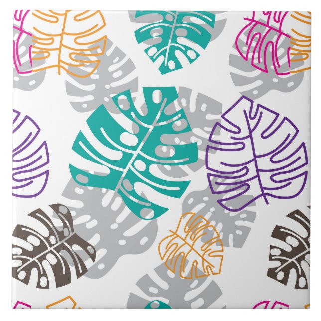 De Cerâmica decoração folhas azulejo cerâmico (Frente)