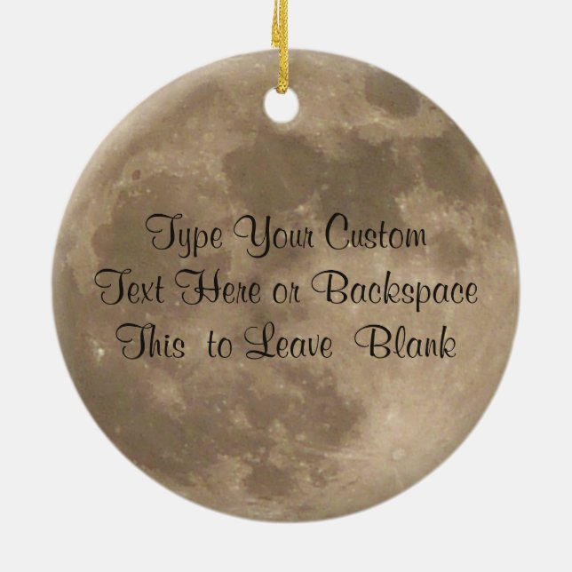 De Cerâmica Decoração personalizada ornamento da Lua cheia da (Traseira)