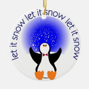 De Cerâmica Deixais lhe para nevar ornamento do pinguim
