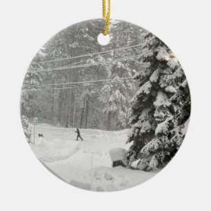 De Cerâmica Deixe-O Neve! Ornamento cerâmico