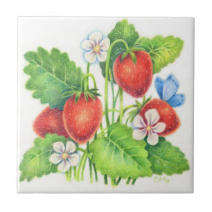 De Cerâmica Deleite do verão - azulejo da morango