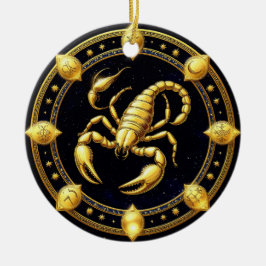 De Cerâmica Desenho do Zodíaco Escorpião Dourado com Ornamento