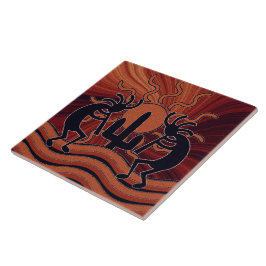 De Cerâmica Desert Sun Cactus Southwest Kokopelli Azulejo cerâ