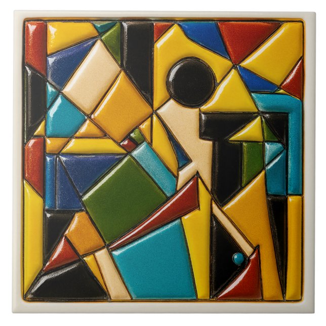 De Cerâmica Design abstrato Azulejo cerâmico (Frente)
