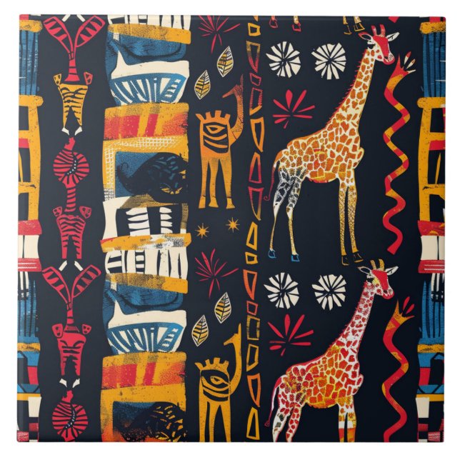 De Cerâmica Design africano, Azulejo cerâmico Giraffe (Frente)