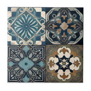De Cerâmica Design Azulejo Azul-Marrocos