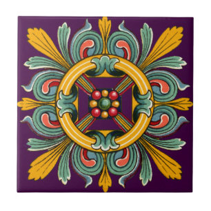 De Cerâmica Design Azulejo vitoriano roxo