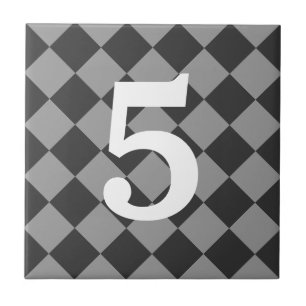 De Cerâmica Design Checkered do azulejo do número da casa do