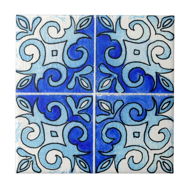 De Cerâmica Design cinzelado mão 6 do azulejo pintado nas (Frente)