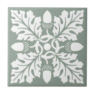 De Cerâmica Design do azulejo da bolota e da folha do peltre