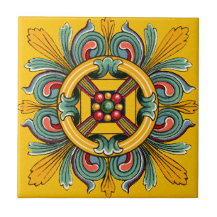 De Cerâmica Design do azulejo do Victorian da mostarda