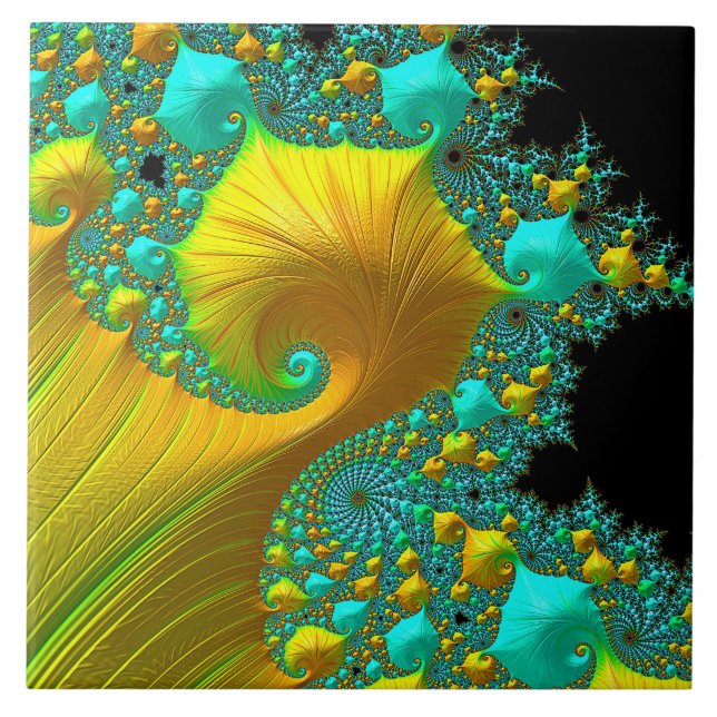 De Cerâmica Design dourado do azulejo do cone (Frente)