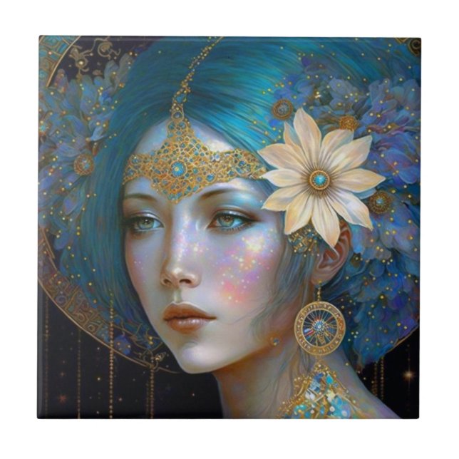 De Cerâmica Deusa Fantasy Art Azulejo Cerâmico (Frente)