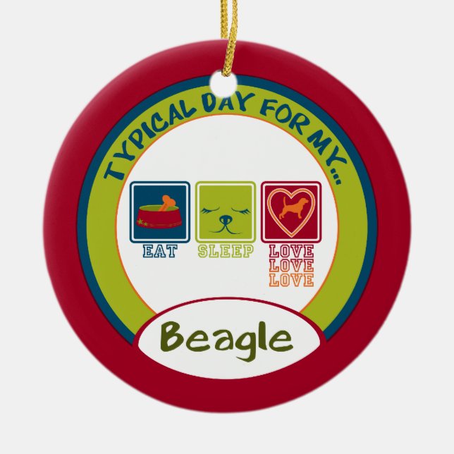 De Cerâmica Dia típico do meu Beagle | Ornamento (Frente)